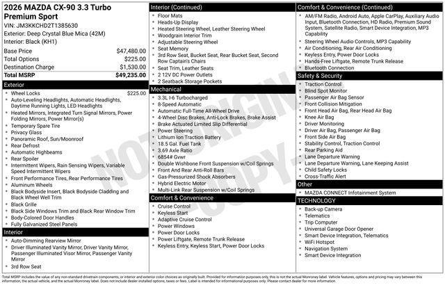 2026 MAZDA CX-9 - $41,950