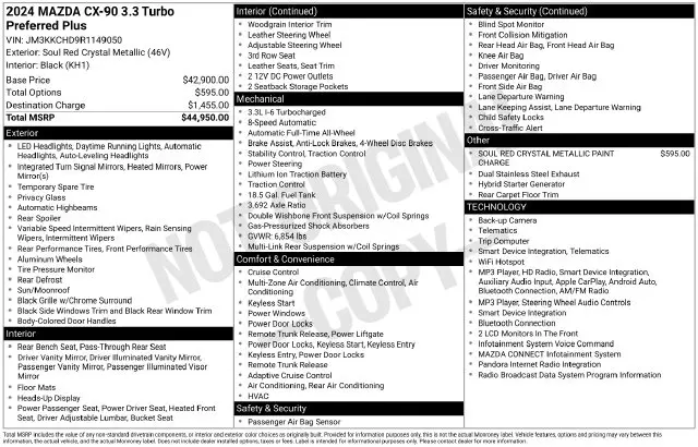 2024 MAZDA CX-9 - $26,765
