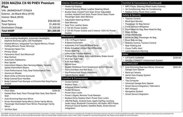 2026 MAZDA CX-9 - $52,150