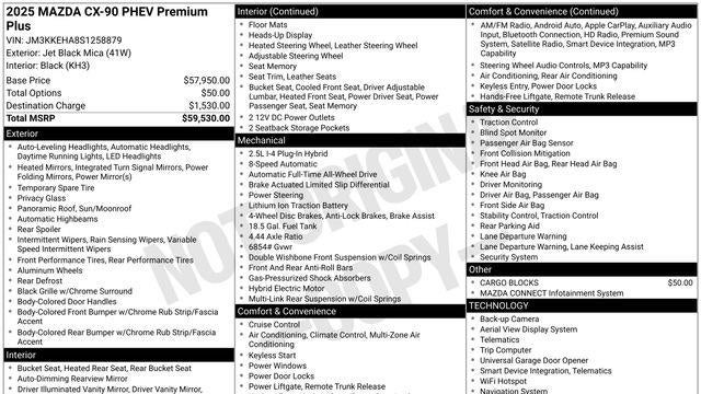 2025 Mazda CX-90 Plug-in Hybrid Premium Plus