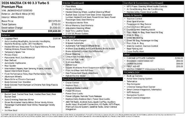 2026 MAZDA CX-9 - $46,999