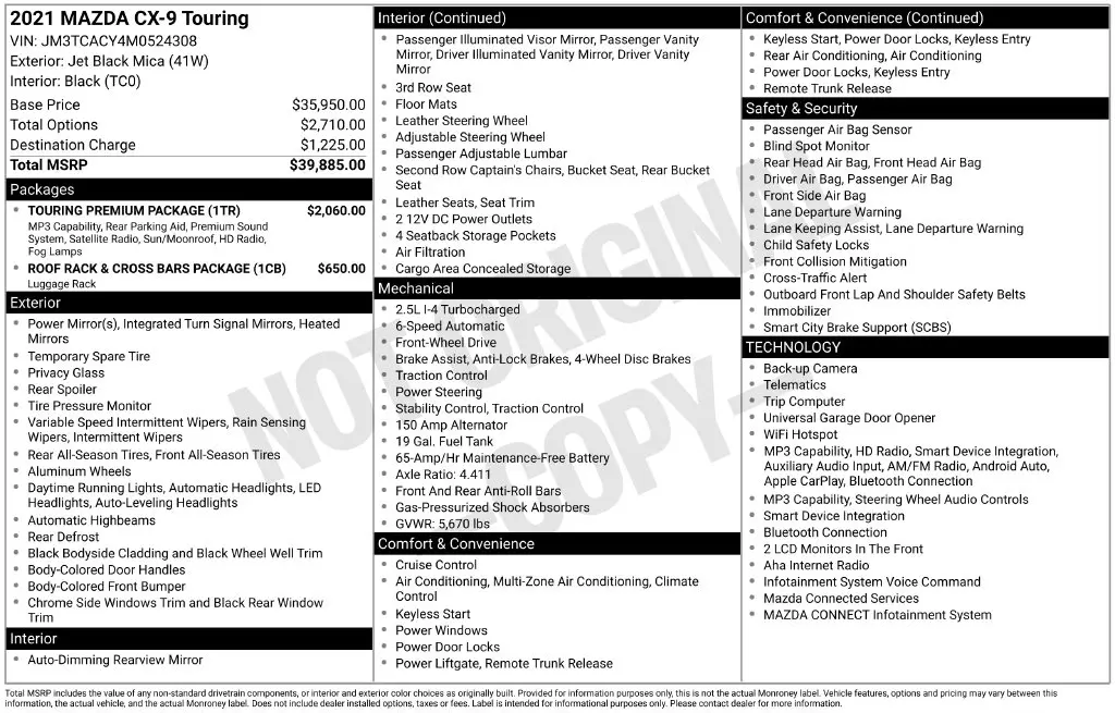 2021 MAZDA CX-9 - $21,777