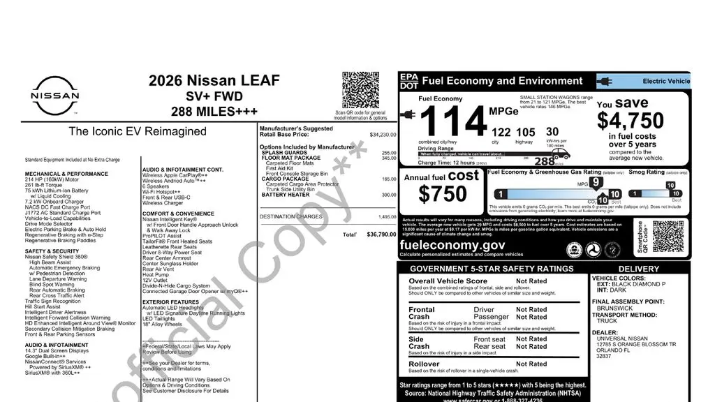 2026 Nissan LEAF SV+