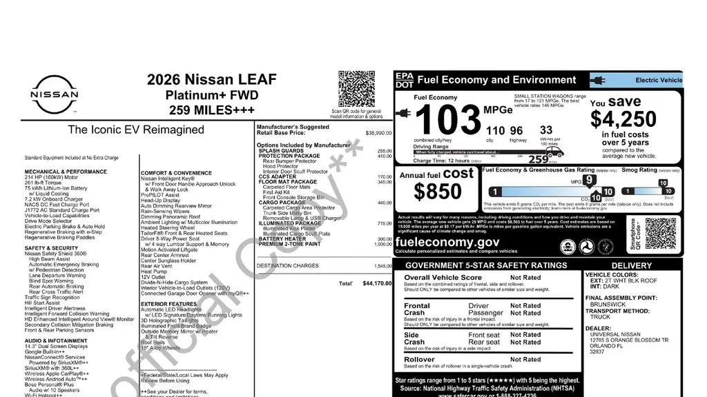 2026 Nissan LEAF Platinum+