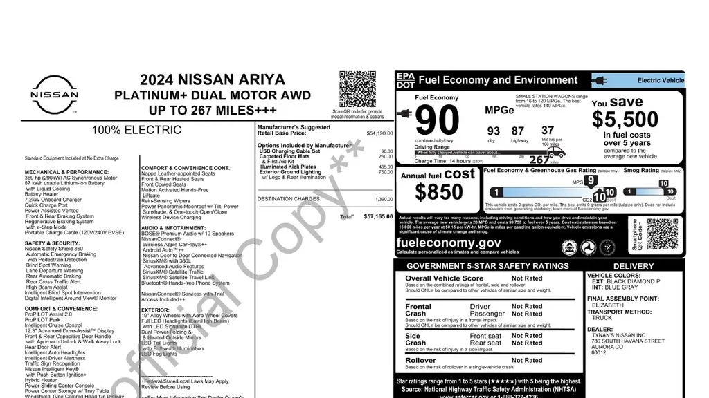 2024 Nissan Ariya Platinum+ e-4ORCE