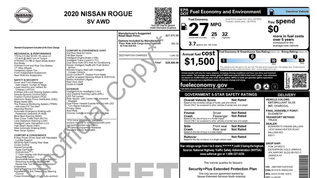 2020 Nissan Rogue S