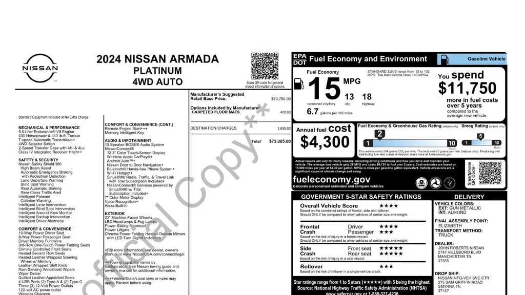 2024 Nissan Armada Platinum