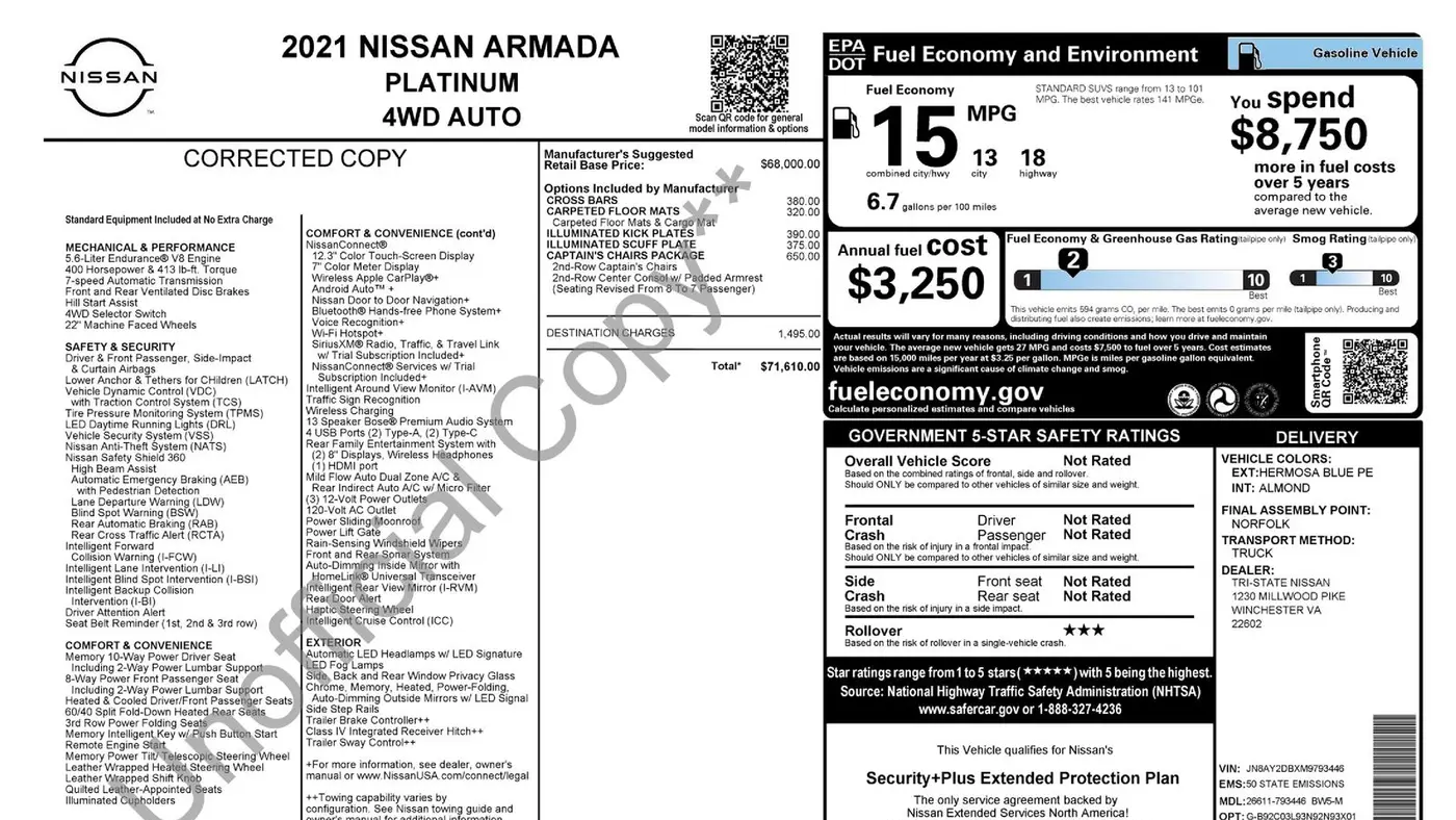 2021 Nissan Armada Platinum