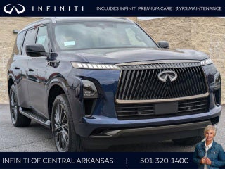 2025 INFINITI QX80 with Grand Blue/Black Obsidian Exterior