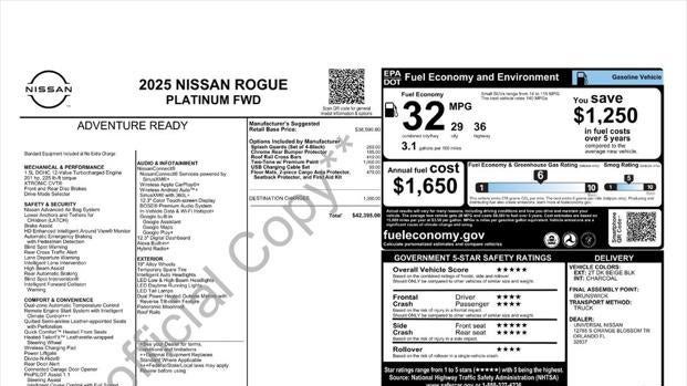 2025 Nissan Rogue Platinum