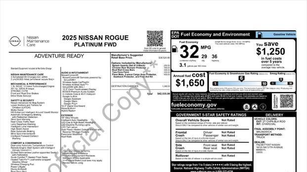 2025 Nissan Rogue Platinum