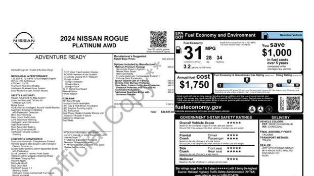 2024 Nissan Rogue Platinum