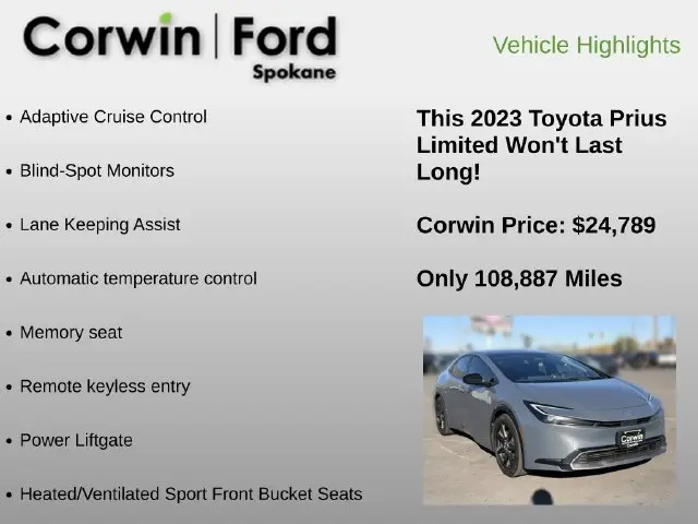 2023 Toyota Prius - $24,789
