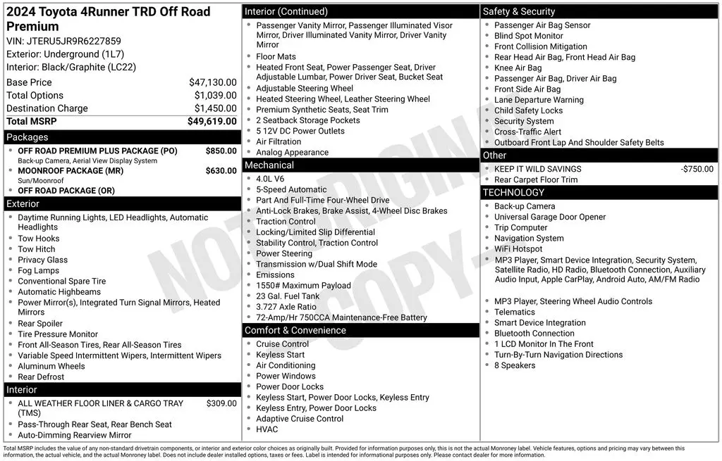 2024 Toyota 4Runner TRD Off-Road — photo 1 of 1