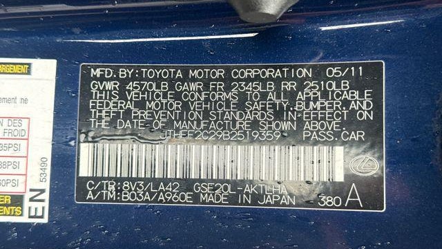 2011 Lexus IS 250C Base