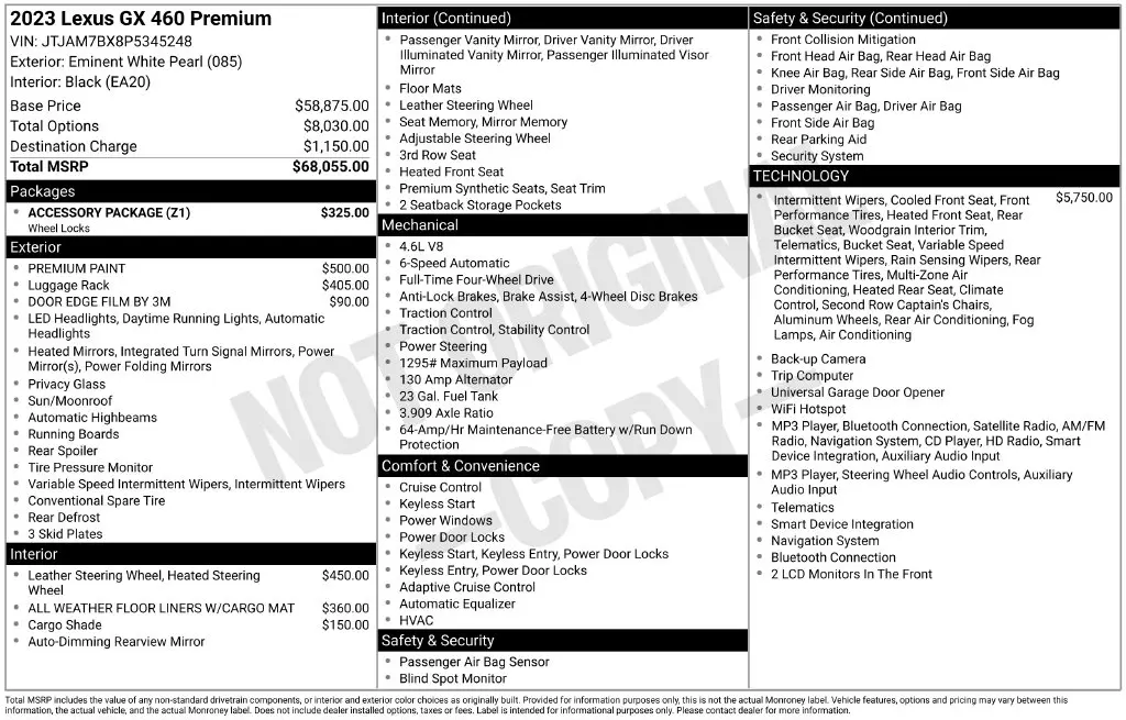 2023 Lexus GX - $52,497