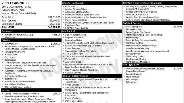 2021 Lexus NX 300 Base
