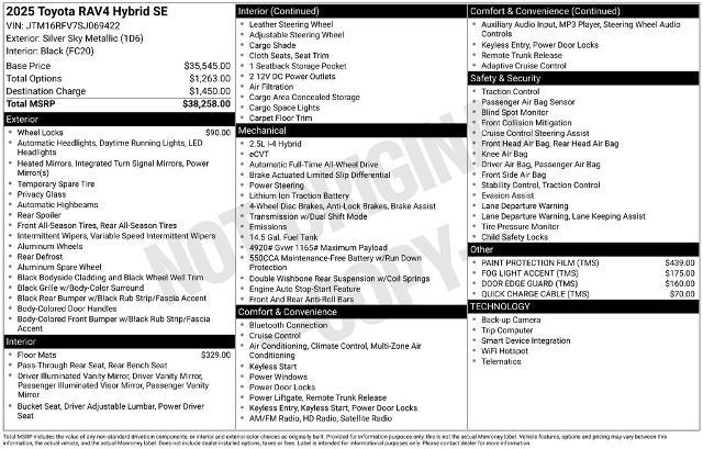 2025 Toyota RAV4 - $38,585