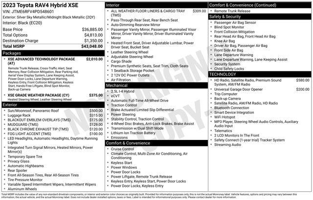 2023 Toyota RAV4 - $41,892
