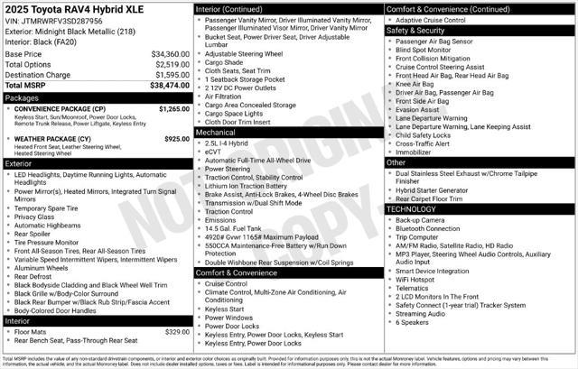 2025 Toyota RAV4 - $37,985
