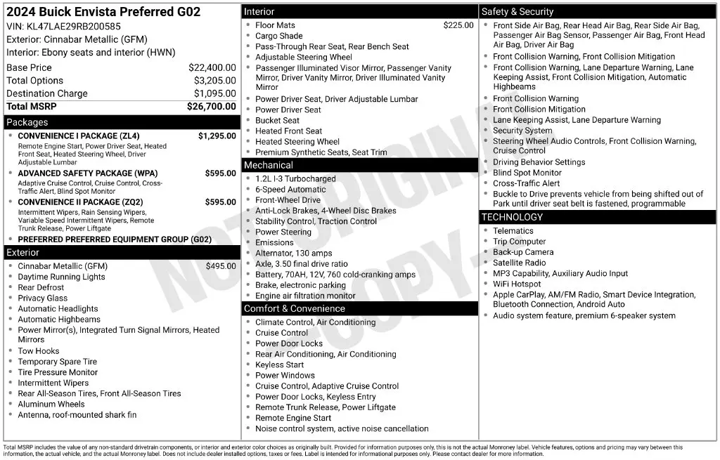 2024 Buick Envista - $23,090