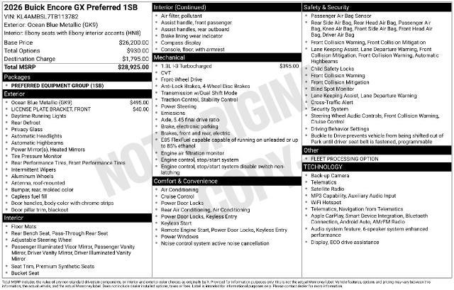 2026 Buick Encore - $22,297