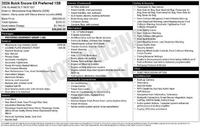 2026 Buick Encore - $24,322