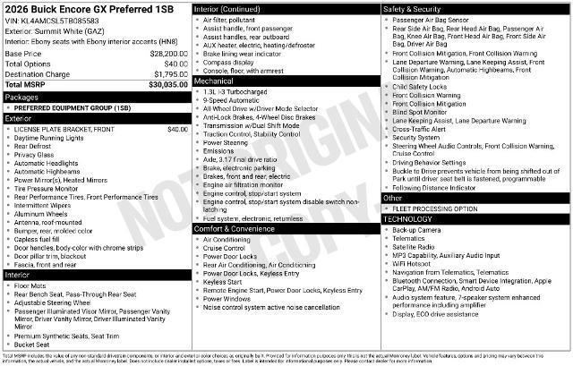 2026 Buick Encore - $23,250