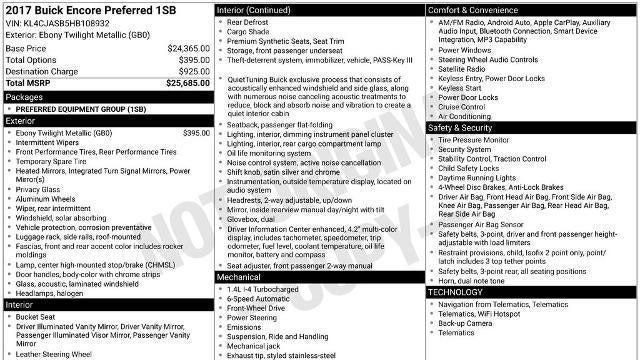 2017 Buick Encore Preferred