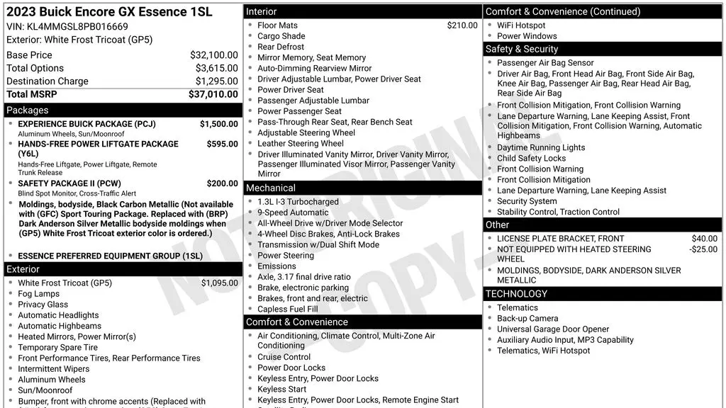 2023 Buick Encore GX Essence