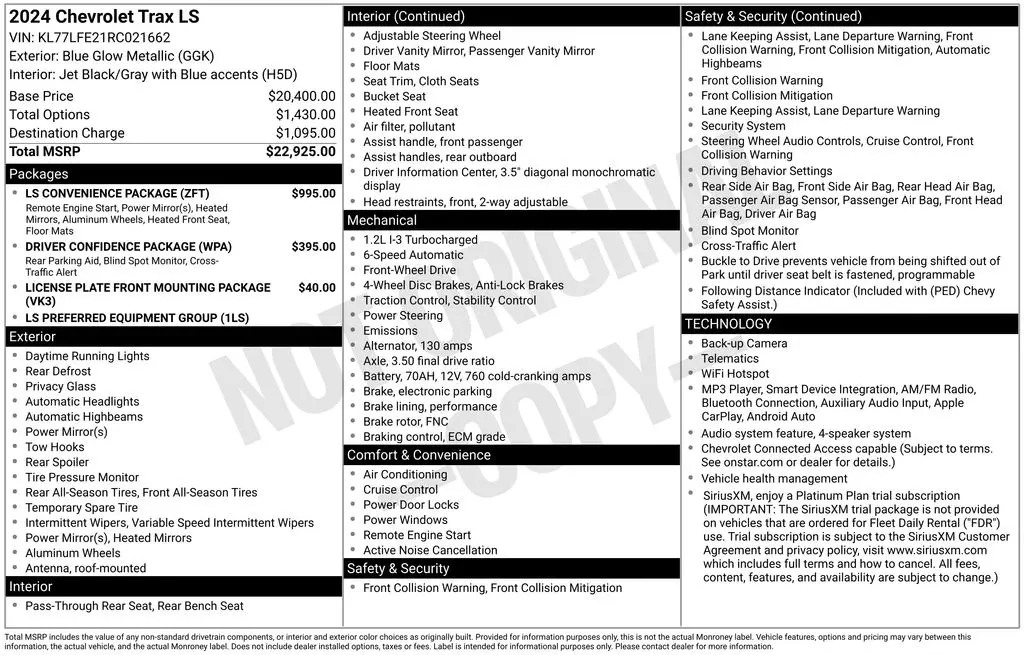 2024 Chevrolet Trax - $15,901