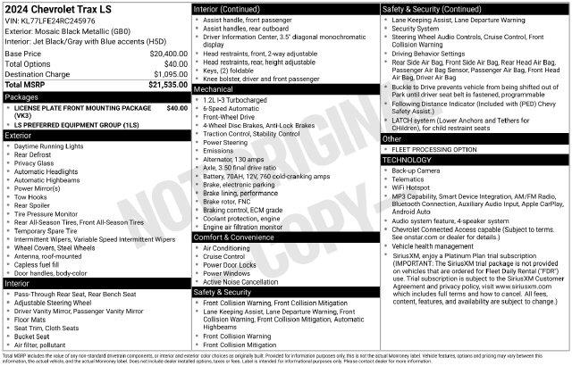 2024 Chevrolet Trax - $18,579