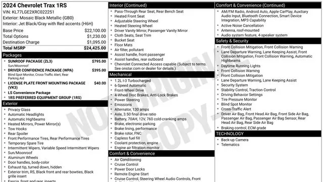 2024 Chevrolet Trax RS