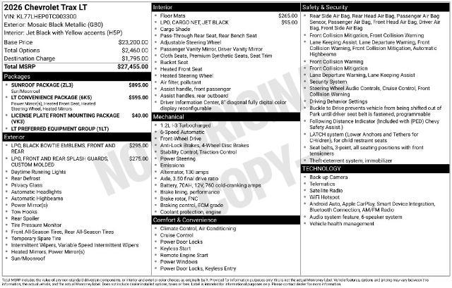 2026 Chevrolet Trax - $22,910