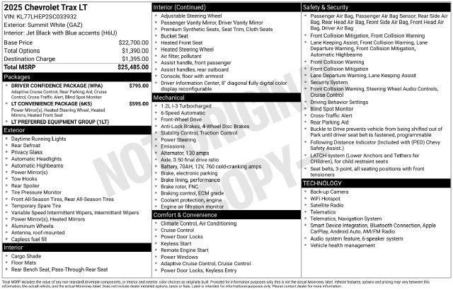 2025 Chevrolet Trax - $21,179