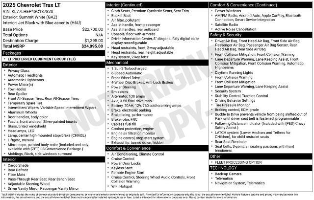 2025 Chevrolet Trax - $20,999