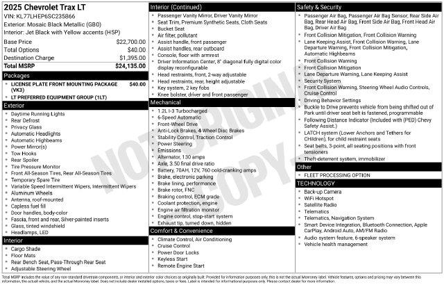 2025 Chevrolet Trax - $19,879