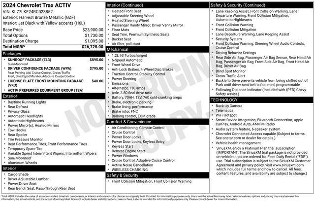 2024 Chevrolet Trax - $23,495