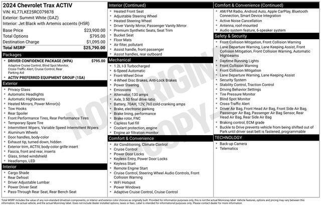 2024 Chevrolet Trax - $21,998
