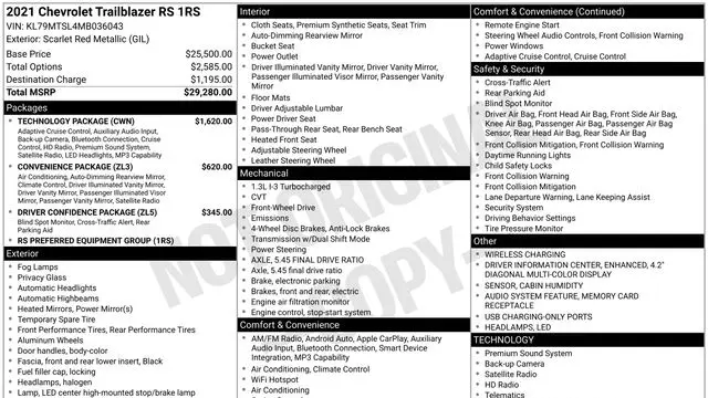 2021 Chevrolet Trailblazer RS