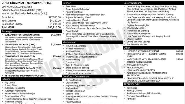 2023 Chevrolet Trailblazer RS