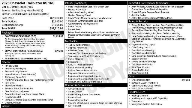 2025 Chevrolet Trailblazer RS