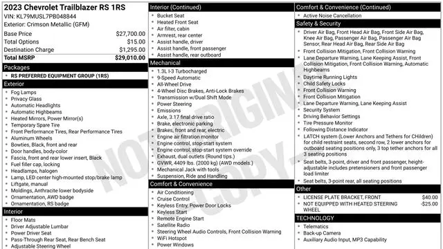 2023 Chevrolet Trailblazer RS