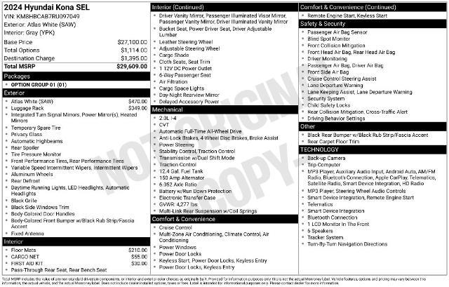 2024 Hyundai Kona - $20,476
