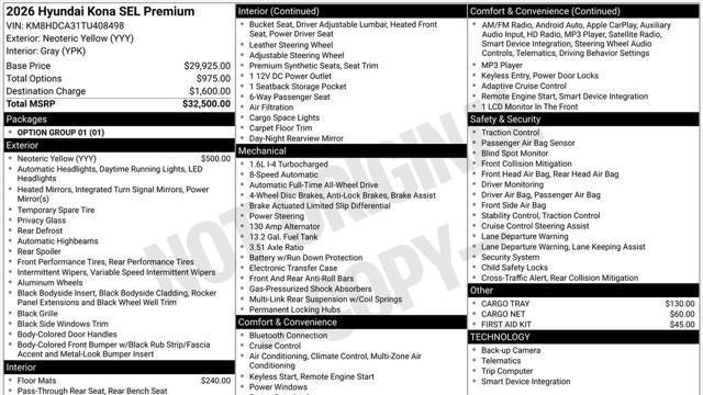 2026 Hyundai KONA SEL Premium