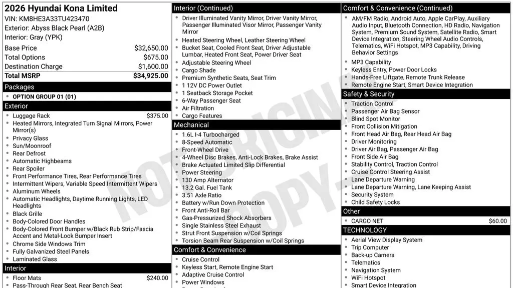 2026 Hyundai KONA Limited