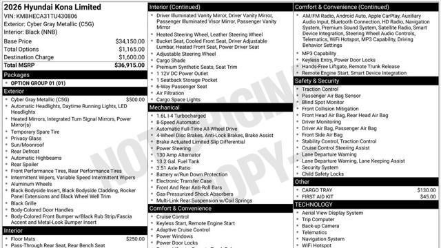 2026 Hyundai KONA Limited