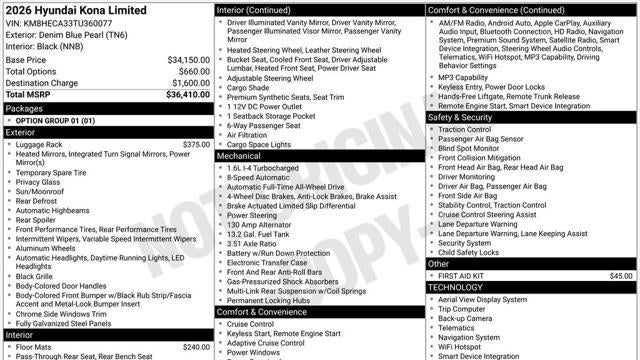 2026 Hyundai KONA Limited