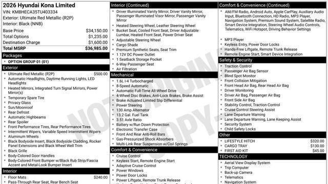 2026 Hyundai KONA Limited
