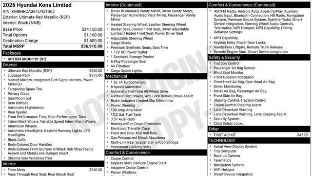 2026 Hyundai KONA Limited